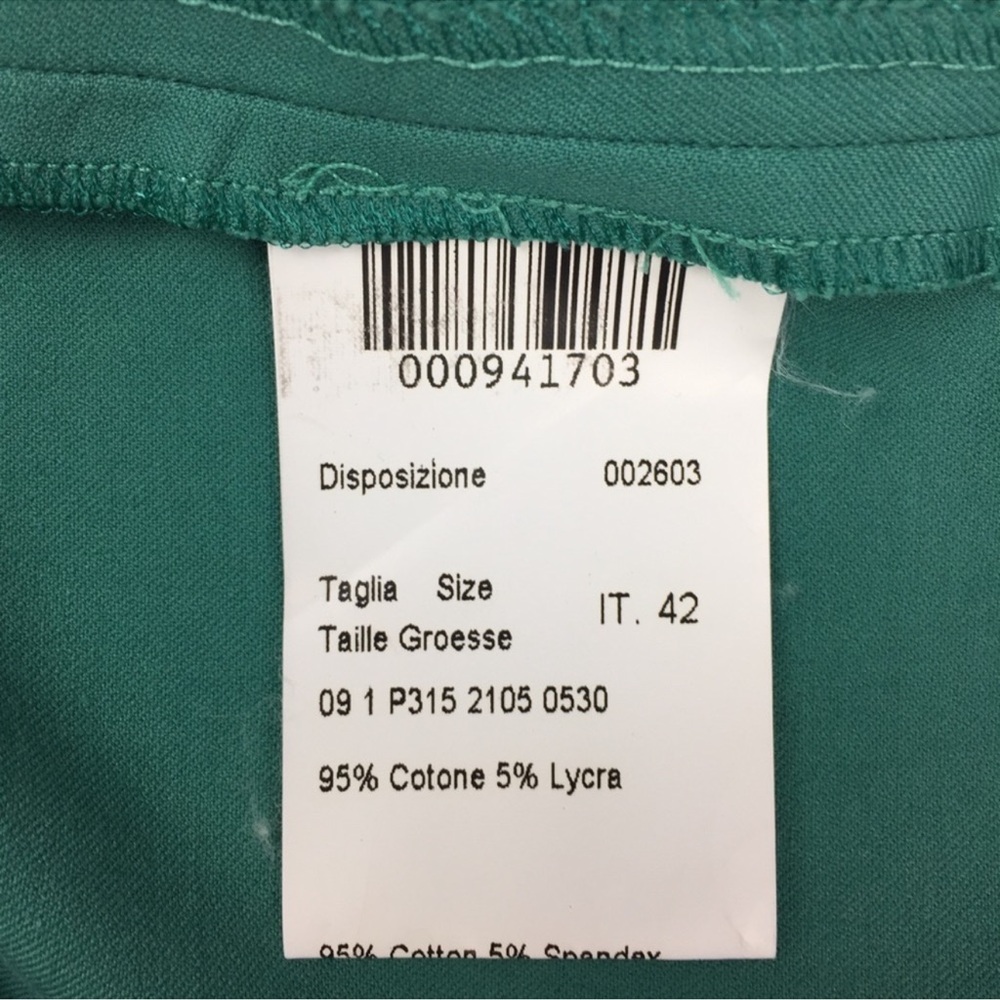 PIAZZA SEMPOINE Audrey Tapered Trousers in Teal Green Size 10 Tall — DESIGNER!!! - Picture 8 of 9